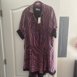 Coach Swirl Pattern Mini Dress in Pink and Black